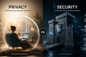 Infographic depicting privacy vs security